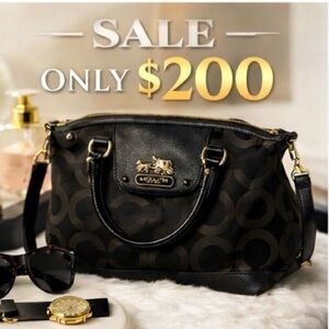 Coach Madison Op Art Sabrina Satchel 12943 in black